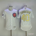 Custom Fan-Made Willson Contreras Pinstripe Chicago Cubs #40 White Baseball Jersey