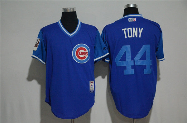 Custom Fan-Made Anthony Rizzo Chicago Cubs #44 Blue Baseball Jersey