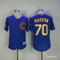 Custom Fan-Made Joe Maddon Pinstripe Chicago Cubs #70 Blue Baseball Jersey