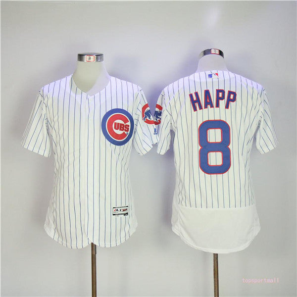 Custom Fan-Made Ian Happ Chicago Cubs #8 White Baseball Jersey