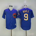 Custom Fan-Made Javier Baez Pinstripe Chicago Cubs #9 Blue Baseball Jersey