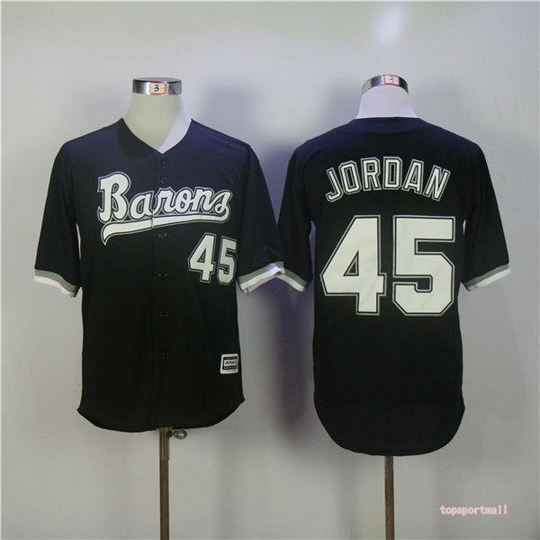 Custom Fan-Made Michael Jordan Movie Chicago White Sox #45 Black Baseball Jersey