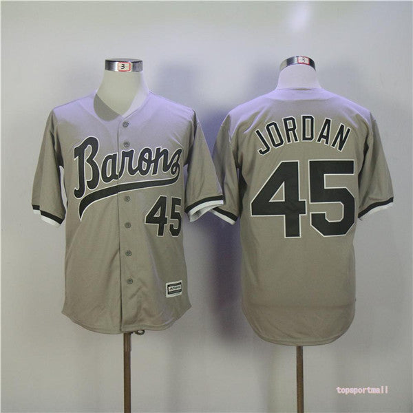 Custom Fan-Made Michael Jordan Movie Chicago White Sox #45 Grey Baseball Jersey