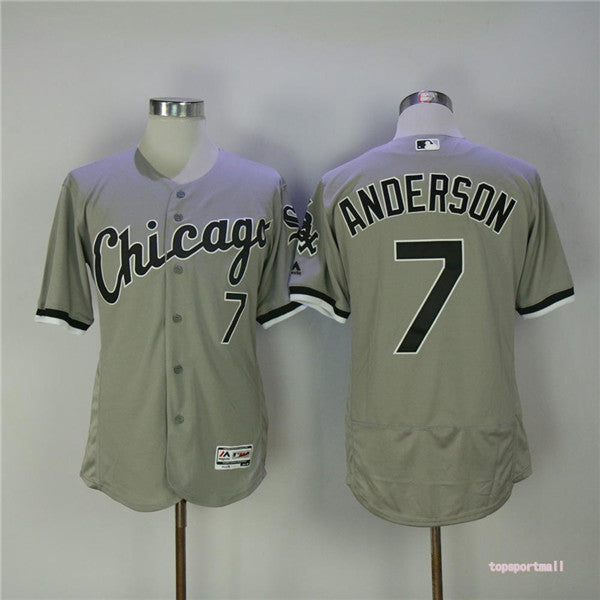 Custom Fan-Made Tim Anderson Chicago White Sox #7 Grey Baseball Jersey