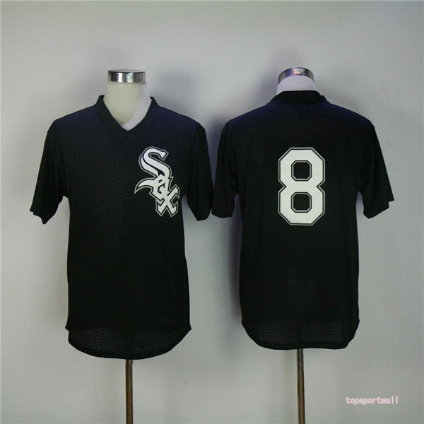 Custom Fan-Made Bo Jackson BP Black Throwback Chicago White Sox Baseball Jersey Chicago White Sox Black Throwback Baseball Jersey