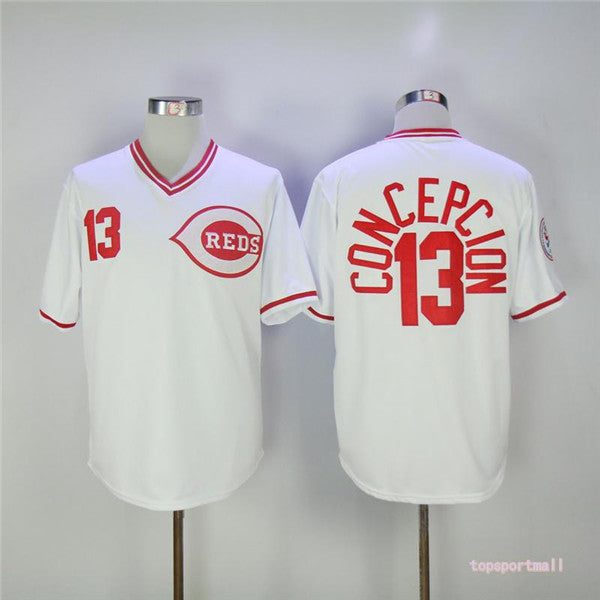 Custom Fan-Made Dave Concepcion Cincinnati Reds #13 Red Throwback Baseball Jersey