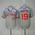 Custom Fan-Made Joey Votto Cincinnati Reds #19 Grey Baseball Jersey