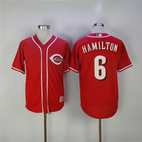 Custom Fan-Made Billy Hamilton Cincinnati Reds #6 Red Baseball Jersey