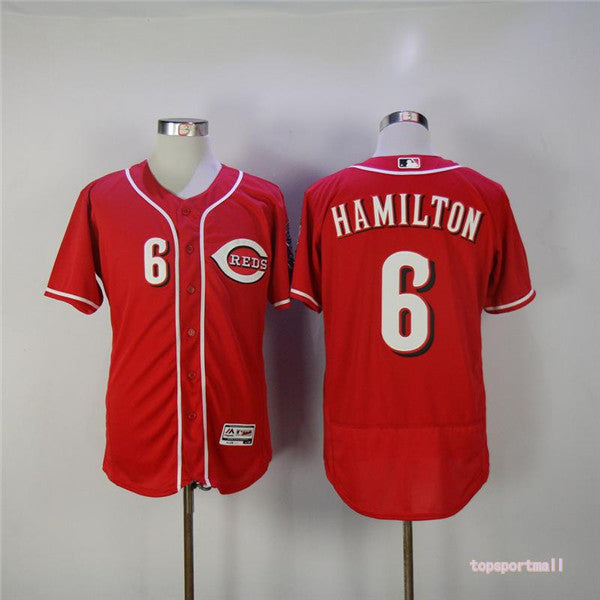 Custom Fan-Made Billy Hamilton Cincinnati Reds #6 Red Baseball Jersey