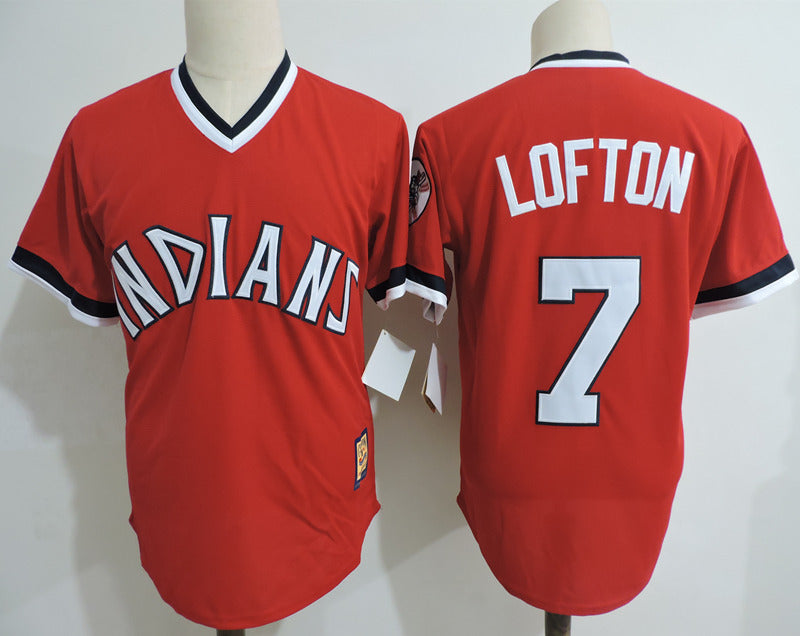 Custom Fan-Made Kenny Lofton Red Cleveland Guardians #7 Red Baseball Jersey