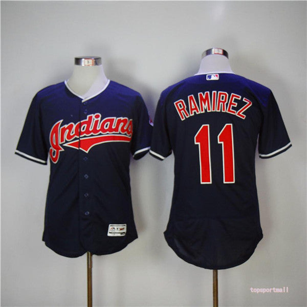 Custom Fan-Made Jose Ramirez Cleveland Guardians #11 Blue Baseball Jersey