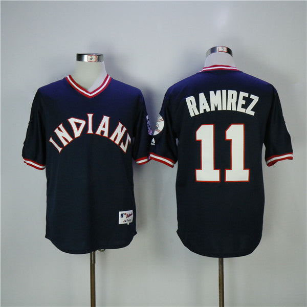 Custom Fan-Made Jose Ramirez Cleveland Guardians #11 Blue Baseball Jersey