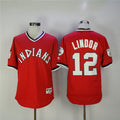 Custom Fan-Made Francisco Lindor Cleveland Guardians #12 Red Baseball Jersey