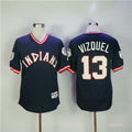 Custom Fan-Made Omar Vizquel Cleveland Guardians #13 Blue Baseball Jersey