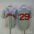 Custom Fan-Made Satchel Paige Cleveland Guardians #29 Grey Throwback Baseball Jersey