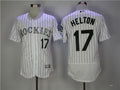 Custom Fan-Made Todd Helton Pinstripe Colorado Rockies #17 White Baseball Jersey