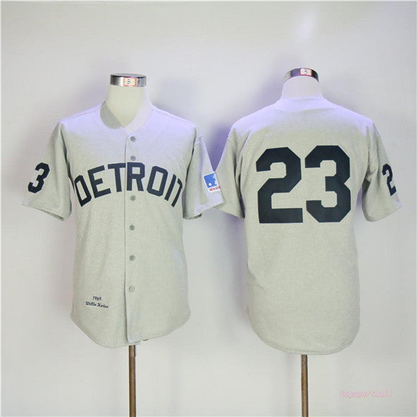 Custom Fan-Made Kirk Gibson Cooperstown Detroit Tigers #23 Grey Baseball Jersey