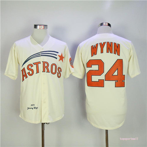Custom Fan-Made Jimmy Wynn Houston Astros #24 Throwback Baseball Jersey