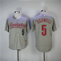Custom Fan-Made Jeff Bagwell Houston Astros #5 Grey 2006 Baseball Jersey