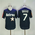 Custom Fan-Made Craig Biggio BP Houston Astros #7 Blue Baseball Jersey
