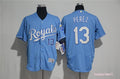 Custom Fan-Made Salvador Perez Kansas City Royals #13 Blue Baseball Jersey