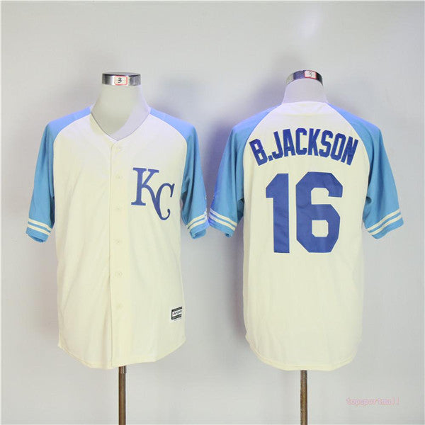 Custom Fan-Made Bo Jackson Kansas City Royals #16 Throwback Baseball Jersey