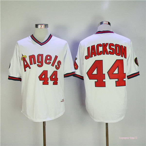 Custom Fan-Made Reggie Jackson Los Angeles Angels #44 Throwback Baseball Jersey
