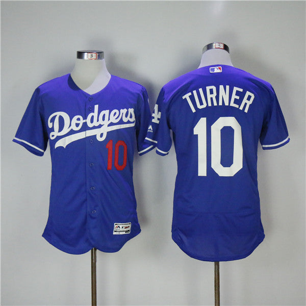 Custom Fan-Made Justin Turner Los Angeles Dodgers #10 Blue Baseball Jersey
