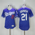 Custom Fan-Made Yu Darvish Los Angeles Dodgers #21 Blue Baseball Jersey