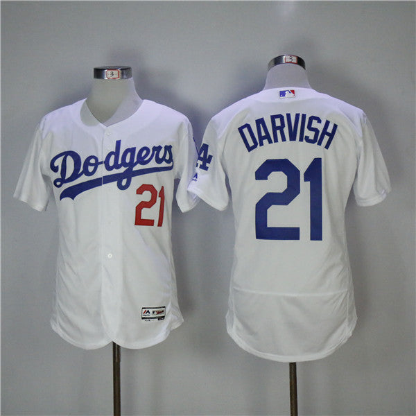 Custom Fan-Made Yu Darvish Los Angeles Dodgers #21 White Baseball Jersey