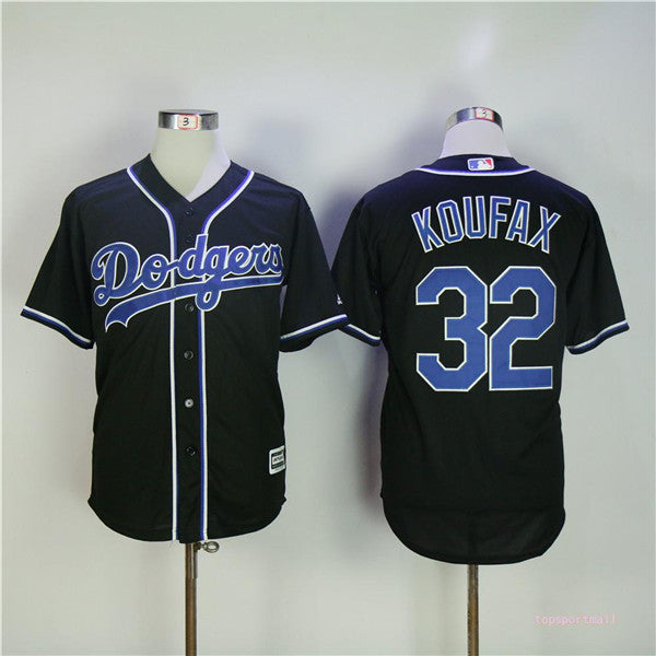 Custom Fan-Made Sandy Koufax Los Angeles Dodgers #32 Black Baseball Jersey