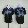 Custom Fan-Made Fernando Valenzuela Los Angeles Dodgers #34 Black Baseball Jersey