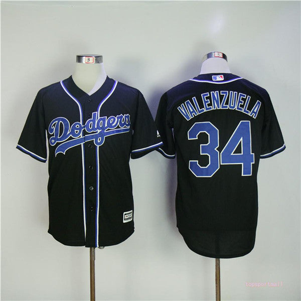 Custom Fan-Made Fernando Valenzuela Los Angeles Dodgers #34 Black Baseball Jersey