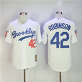 Custom Fan-Made Jackie Robinson Los Angeles Dodgers #42 White Throwback Baseball Jersey
