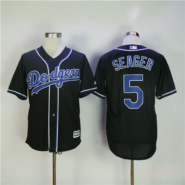 Custom Fan-Made Corey Seager Los Angeles Dodgers #5 Black Baseball Jersey