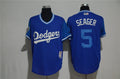 Custom Fan-Made Corey Seager Los Angeles Dodgers #5 Blue Baseball Jersey