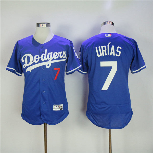 Custom Fan-Made Julio Urias Los Angeles Dodgers #7 Blue Baseball Jersey