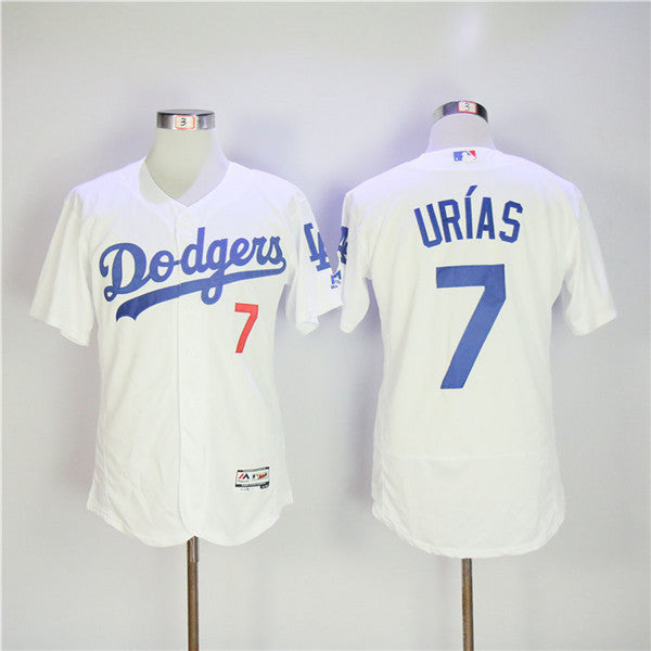 Custom Fan-Made Julio Urias Los Angeles Dodgers #7 White Baseball Jersey