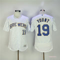 Custom Fan-Made Robin Yount Pinstripe Milwaukee Brewers #19 White Baseball Jersey