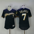 Custom Fan-Made Eric Thames Milwaukee Brewers #7 Blue Baseball Jersey