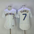 Custom Fan-Made Eric Thames Milwaukee Brewers #7 White Baseball Jersey