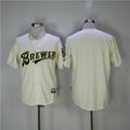 Custom Fan-Made Beige Throwback Milwaukee Brewers Baseball Jersey Milwaukee Brewers Throwback Baseball Jersey