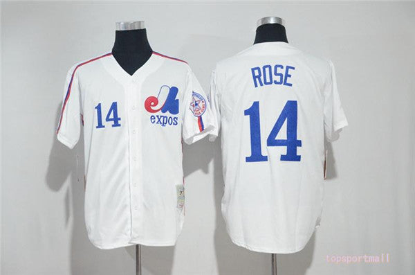 Custom Fan-Made Montreal Pete Rose Style #14 White Baseball Jersey