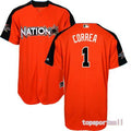 Custom Fan-Made Carlos Correa Style #1 Orange 2017 All-Star Edition Baseball Jersey