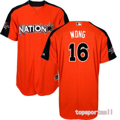 Custom Fan-Made Kolten Wong Style #16 Orange 2017 All-Star Edition Baseball Jersey
