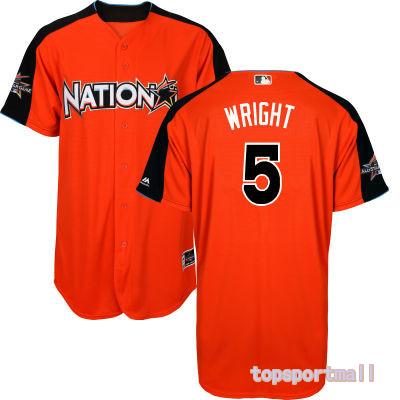 Custom Fan-Made David Wright Style #5 Orange 2017 All-Star Edition Baseball Jersey