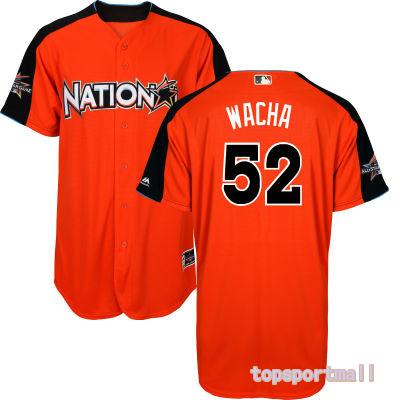 Custom Fan-Made Michael Wacha Style #52 Orange 2017 All-Star Edition Baseball Jersey