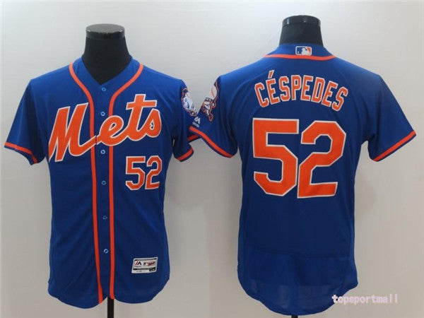 Custom Fan-Made Yoenis Cespedes New York Mets #52 Blue Baseball Jersey