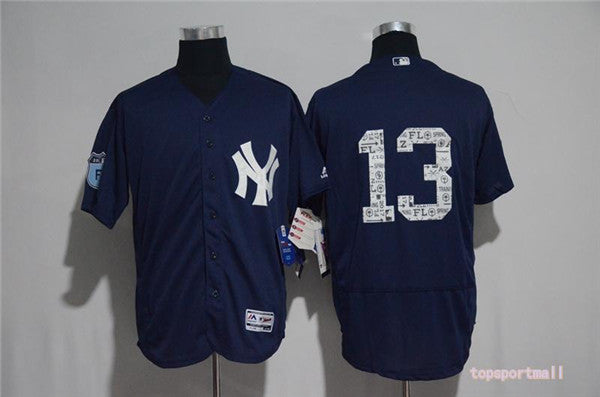 Custom Fan-Made Alex Rodriguez New York Yankees #13 Blue Baseball Jersey