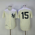 Custom Fan-Made Thurman Munson Biege New York Yankees #15 1951 Throwback Baseball Jersey